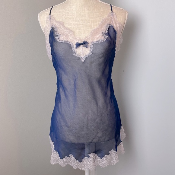 Sheer Mesh and Lace Victoria Secret Slip - Picture 3 of 6